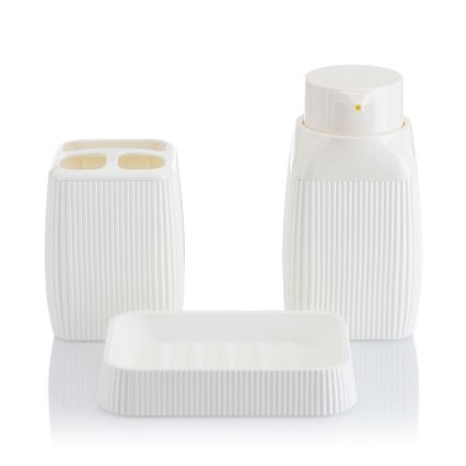 Conjunto para casa de banho CRYSTAL 5 unid.  branco