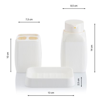 Conjunto para casa de banho CRYSTAL 5 unid.  branco