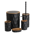 Conjunto para casa de banho REINA 5 unid. preto/castanho