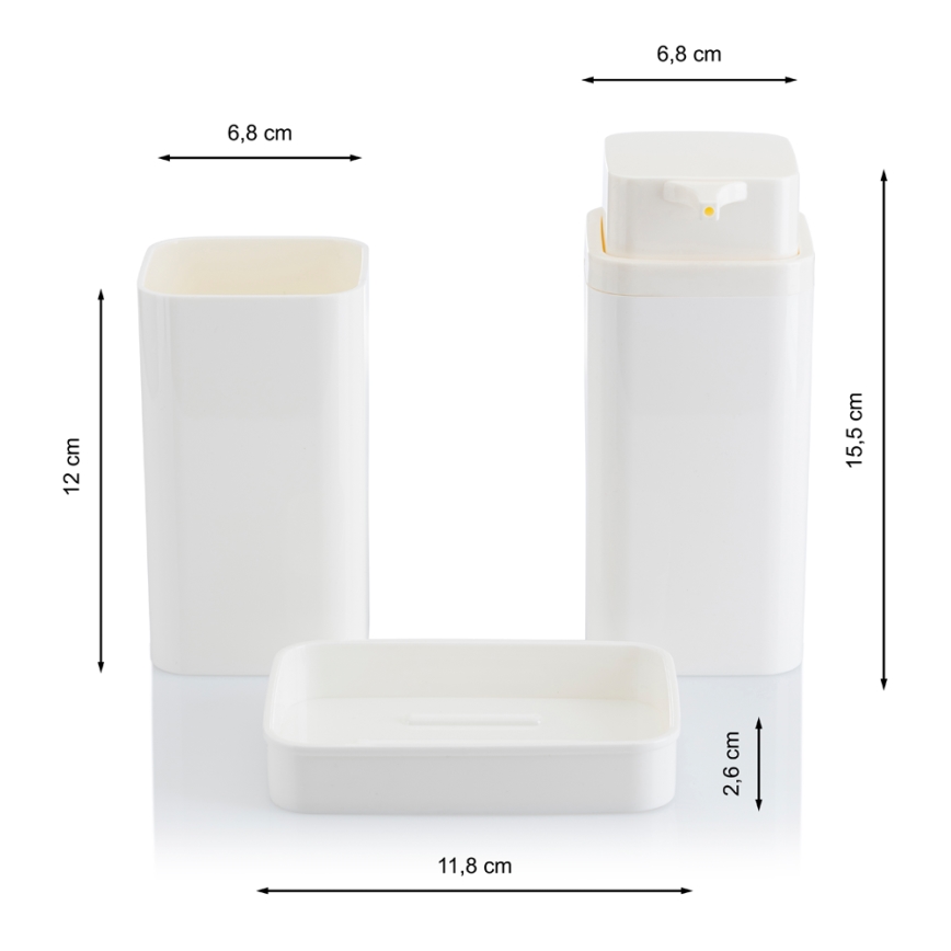 Conjunto para  casa de banho SIERRA 5 unid. branco