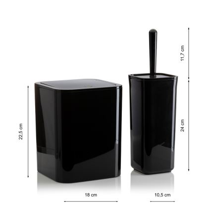 Conjunto para casa de banho SIERRA 5 unid. preto