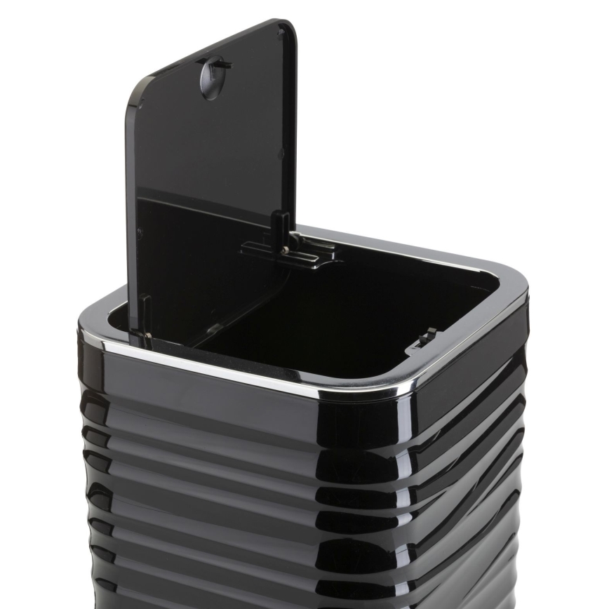 Conjunto para casa de banho WAVE 5 unid. preto/cromado brilhante