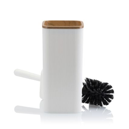 Conjunto para casa de banho ZOYA 5 unid. branco/castanho