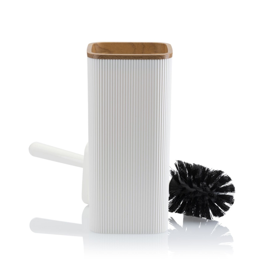 Conjunto para casa de banho ZOYA 5 unid. branco/castanho