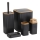 Conjunto para casa de banho ZOYA 5 unid. preto/castanho
