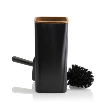 Conjunto para casa de banho ZOYA 5 unid. preto/castanho