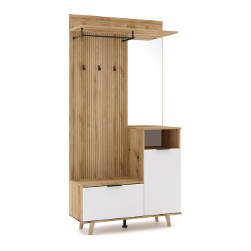 Conjunto para entrada com espelho SVEN, castanho/branco