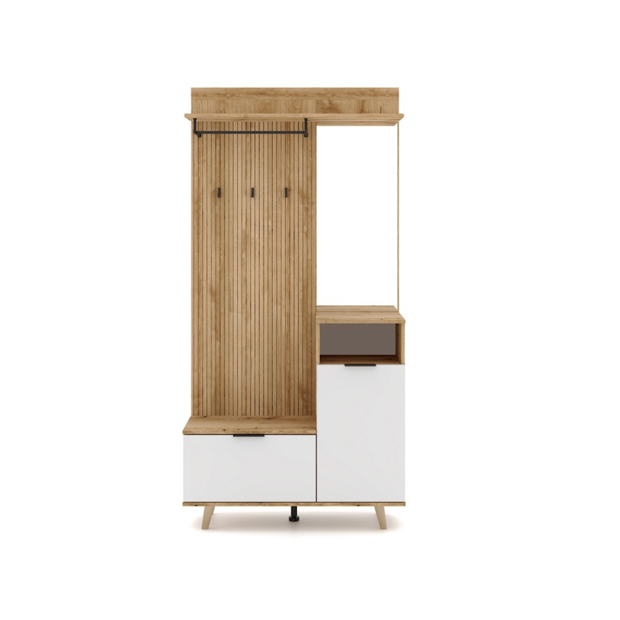 Conjunto para entrada com espelho SVEN, castanho/branco