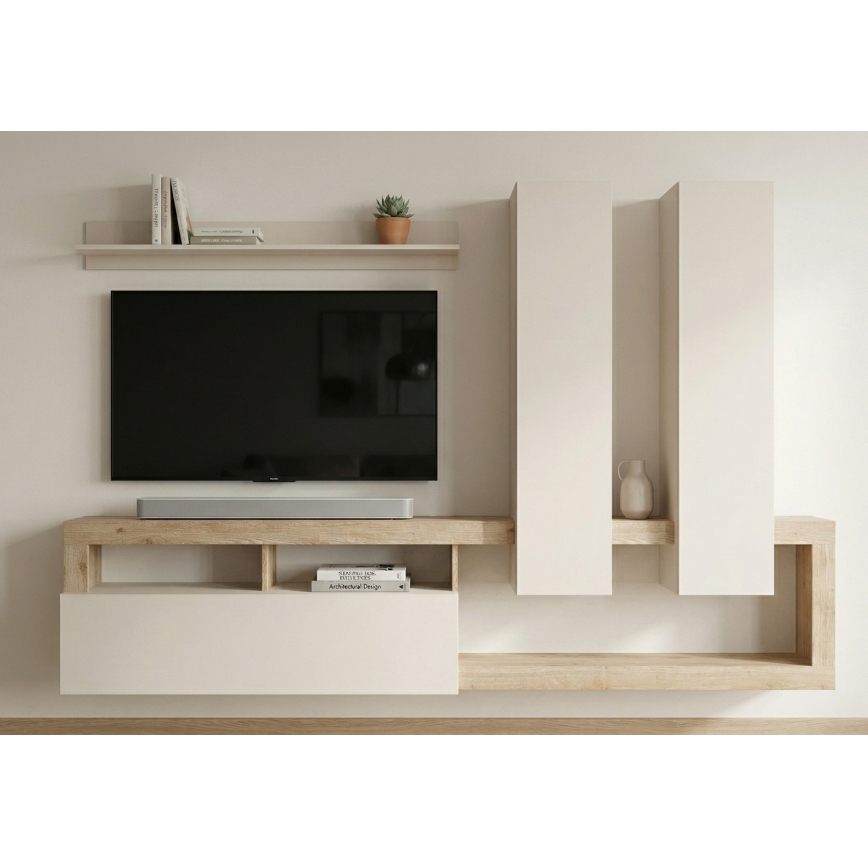 Conjunto para sala de estar LENOR caxemira/castanho