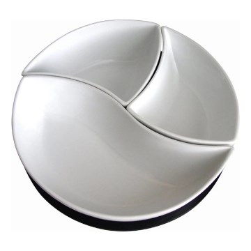 Conjunto TORO de 3 tigelas com bandeja — cerâmica e madeira