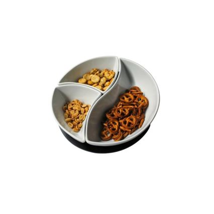 Conjunto TORO de 3 tigelas com bandeja — cerâmica e madeira