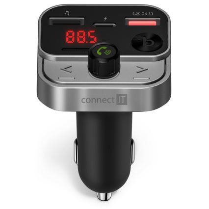 CONNECT IT CCC-8900-AN - Transmissor FM para carro com função handsfree preto/prateado