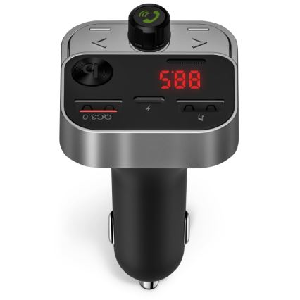 CONNECT IT CCC-8900-AN - Transmissor FM para carro com função handsfree preto/prateado