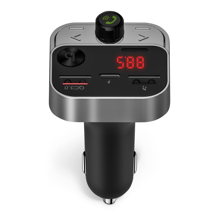 CONNECT IT CCC-8900-AN - Transmissor FM para carro com função handsfree preto/prateado