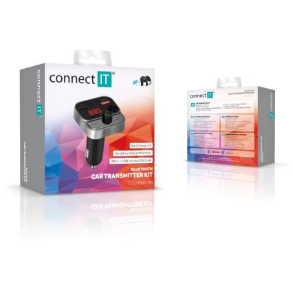 CONNECT IT CCC-8900-AN - Transmissor FM para carro com função handsfree preto/prateado