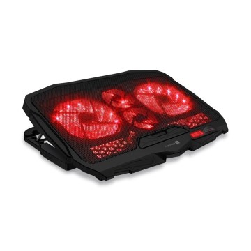 CONNECT IT CCP-2200-RD - Tapete de arrefecimento para computador portátil 4x ventoinha 2xUSB preto/vermelho