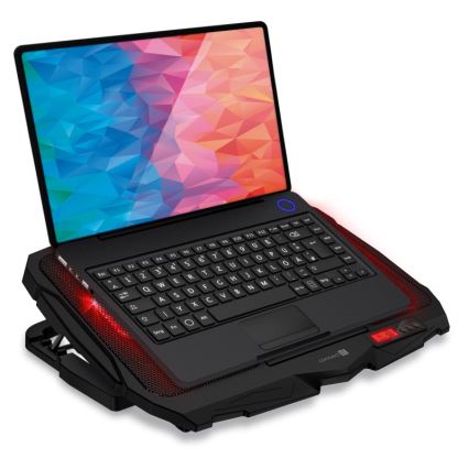 CONNECT IT CCP-2200-RD - Tapete de arrefecimento para computador portátil 4x ventoinha 2xUSB preto/vermelho