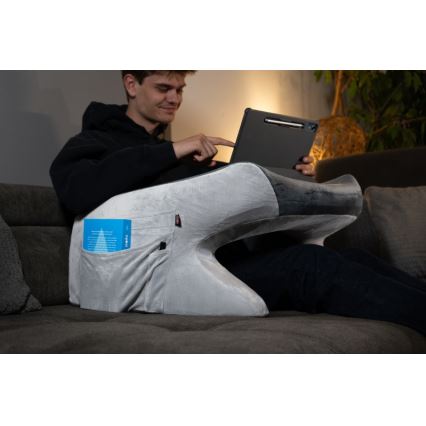 CONNECT IT CFH-1020-GY - Almofada anatómica para leitura e trabalho ErgoWork cinzenta/branca