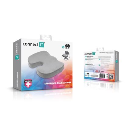 CONNECT IT CFH-5290-GY - Almofada de cadeira ergonómica cinzento