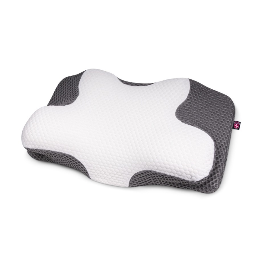 CONNECT IT CFH-6031-WH - Almofada anatômica Lyra branca/cinza