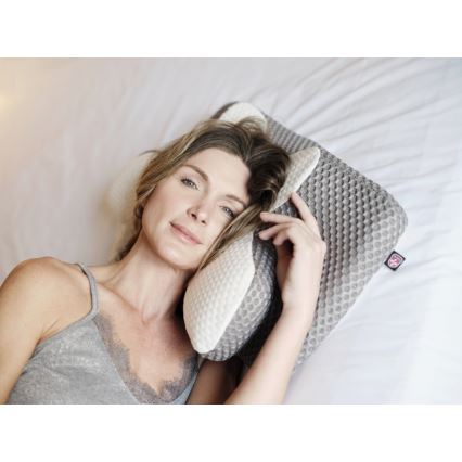 CONNECT IT CFH-6031-WH - Almofada anatômica Lyra branca/cinza