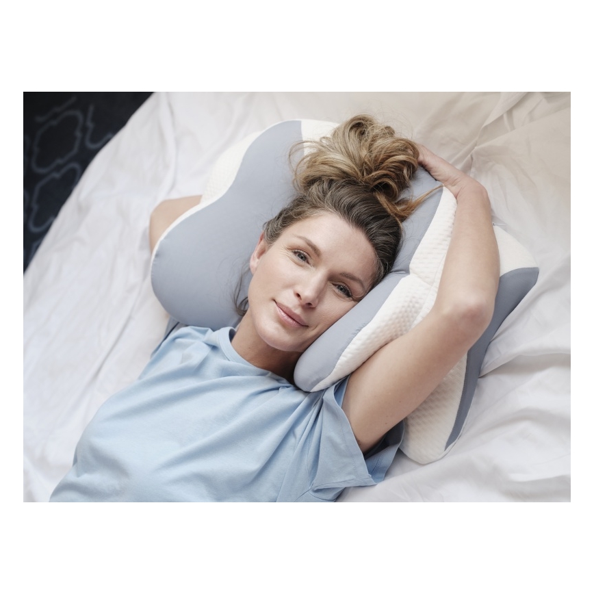 CONNECT IT CFH-6032-WH - Almofada anatômica Gemini branco/cinza