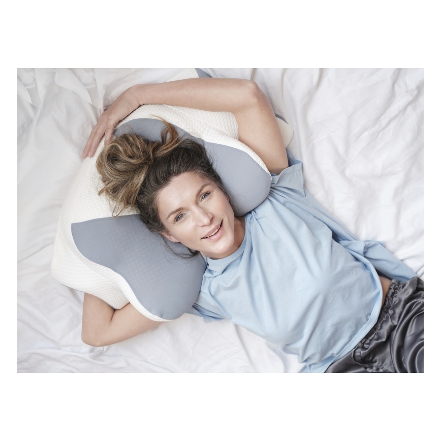 CONNECT IT CFH-6032-WH - Almofada anatômica Gemini branco/cinza