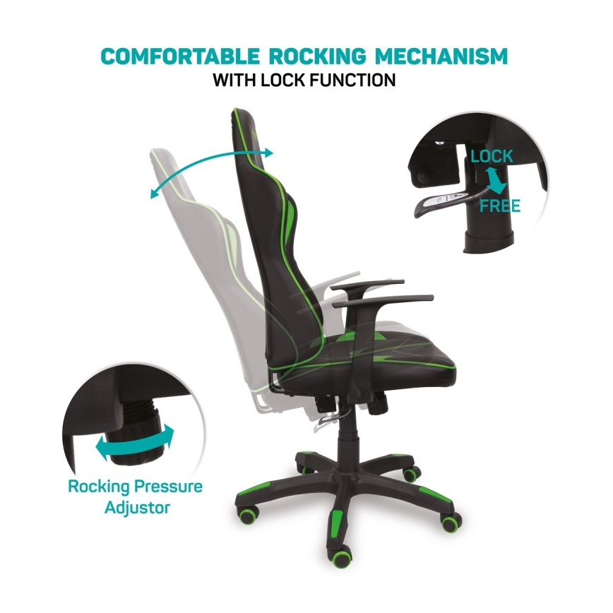 CONNECT IT CGC-0700-GR - Cadeira Gaming LeMans Pro preta/verde