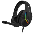 CONNECT IT CHP-3595-BK - Auscultadores LED RGB com fios gaming com microfone preto