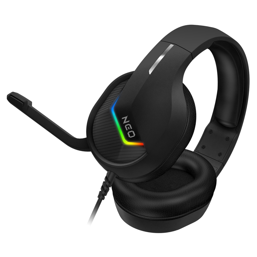 CONNECT IT CHP-3595-BK - Auscultadores LED RGB com fios gaming com microfone preto