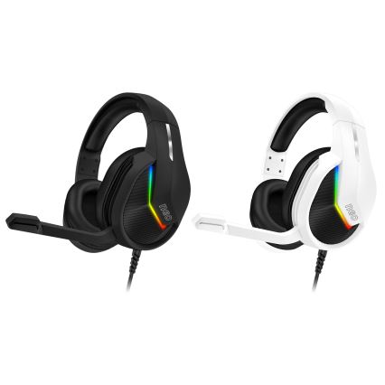 CONNECT IT CHP-3595-BK - Auscultadores LED RGB com fios gaming com microfone preto