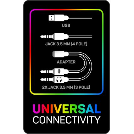 CONNECT IT CHP-3595-BK - Auscultadores LED RGB com fios gaming com microfone preto