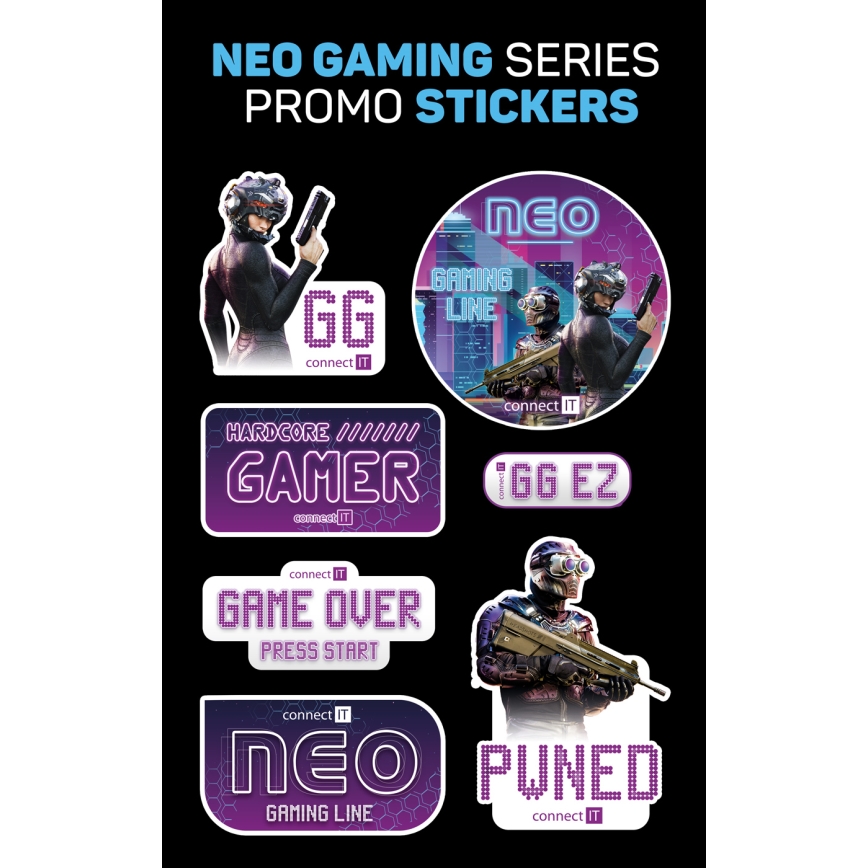 CONNECT IT CHP-3595-BK - Auscultadores LED RGB com fios gaming com microfone preto