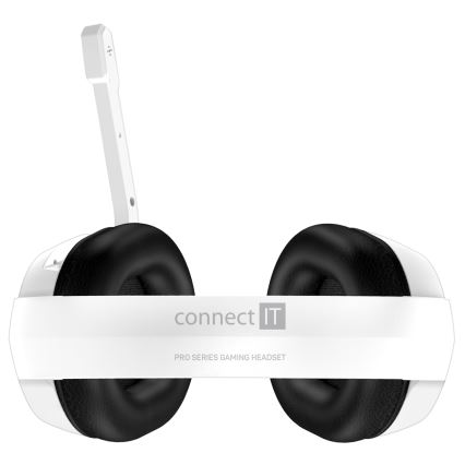 CONNECT IT CHP-3595-WH - Auscultadores LED RB com fios gaming com microfone branco/preto