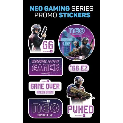 CONNECT IT CHP-3595-WH - Auscultadores LED RB com fios gaming com microfone branco/preto