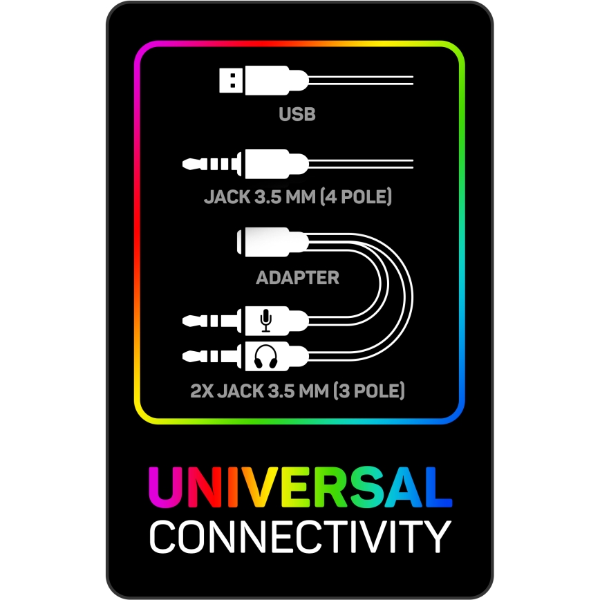 CONNECT IT CHP-5500-BL - Auscultadores LED com fios gaming com microfone preto/azul