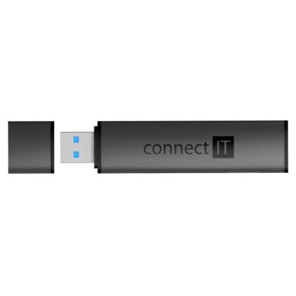 CONNECT IT CHU-4060-AN - Hub USB-A com leitor de cartões de memória 4em1