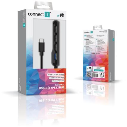 CONNECT IT CHU-5000-BK - Hub USB-C 4em1