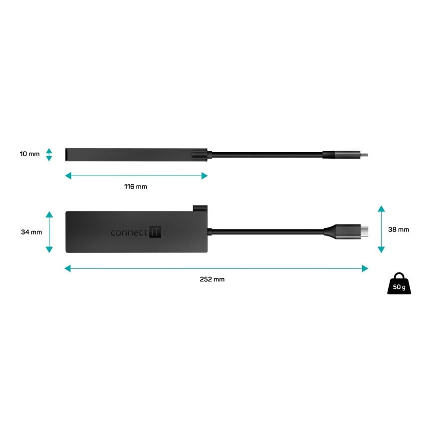 CONNECT IT CHU-8010-AN - Hub USB-C 5em1