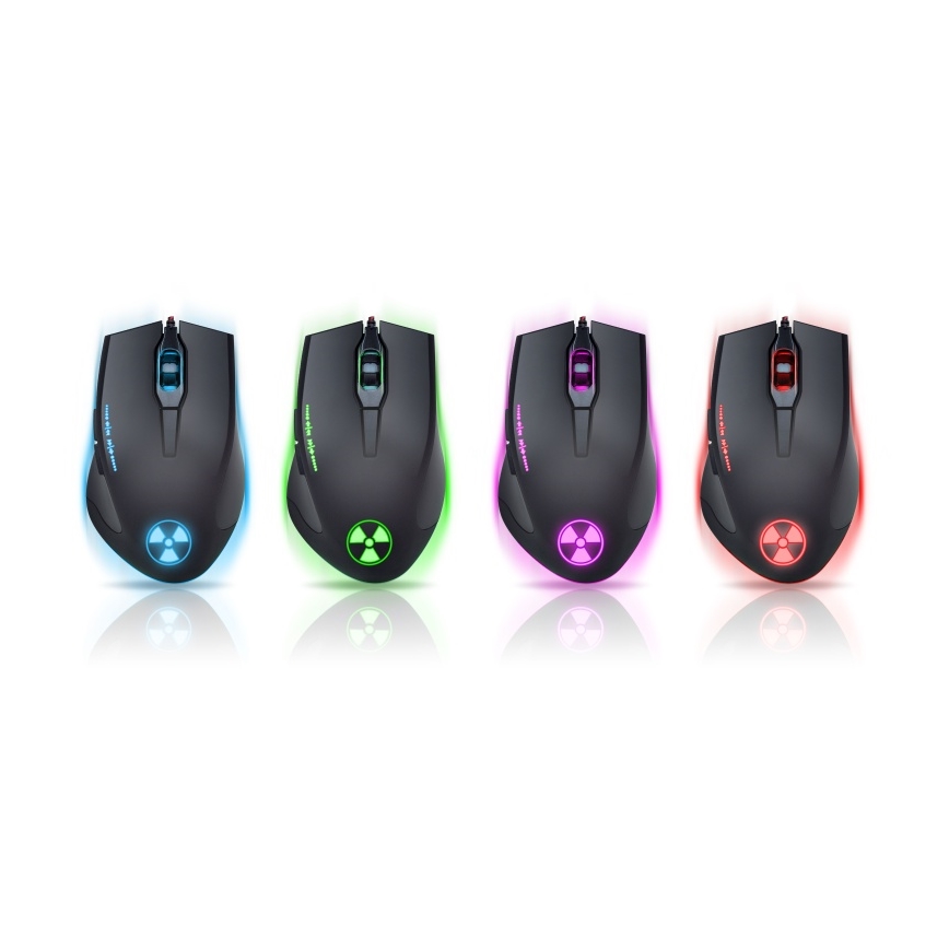 CONNECT IT CI-1128 - Rato LED para jogos com fios 1000/1200/1600/3200 DPI preto