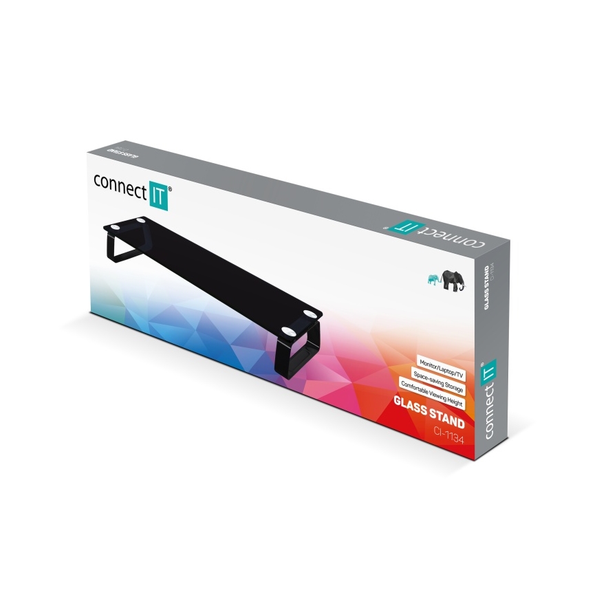 CONNECT IT CI-1134 - Base de vidro multifuncional preta