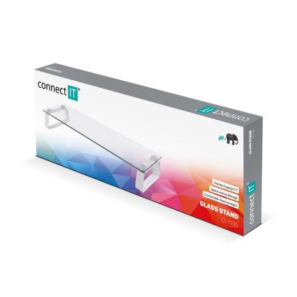 CONNECT IT CI-1135 - Base de vidro multifuncional transparente/branco