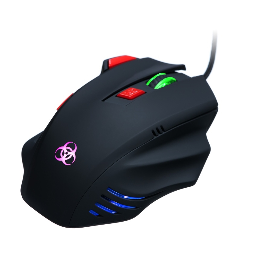 CONNECT IT CI-191 - Rato LED para jogos com fios 800/1600/2400/3200 DPI preto