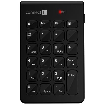 CONNECT IT CKB-0062-BK - Teclado numérico sem fios 1xAAA preto