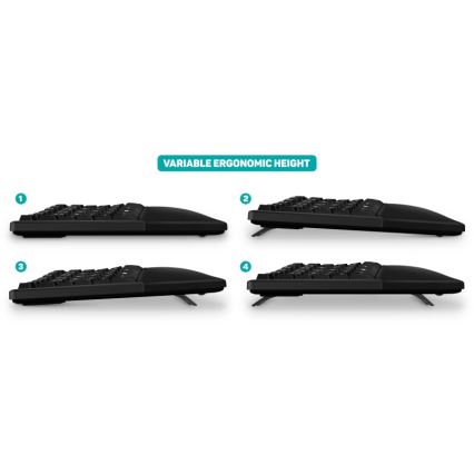 CONNECT IT CKB-2800-CS - Teclado ergonómico sem fios com localização CZ/SK preto