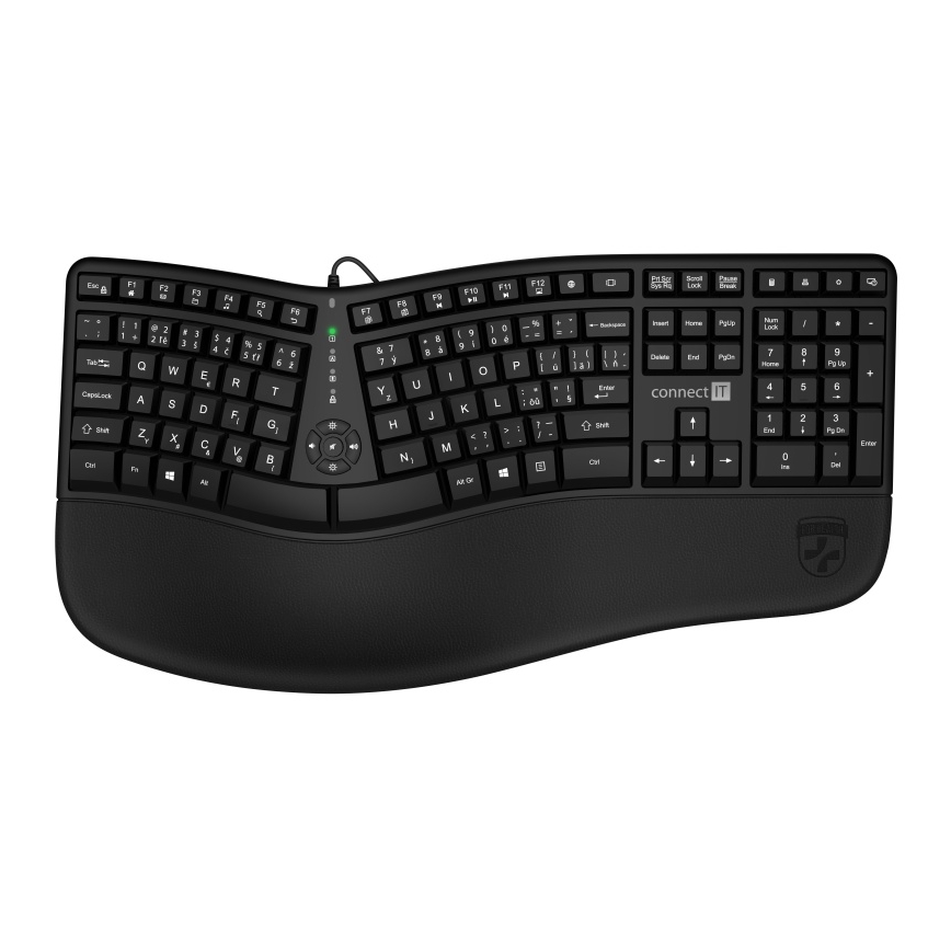 CONNECT IT CKB-2800-CS - Teclado ergonómico sem fios com localização CZ/SK preto