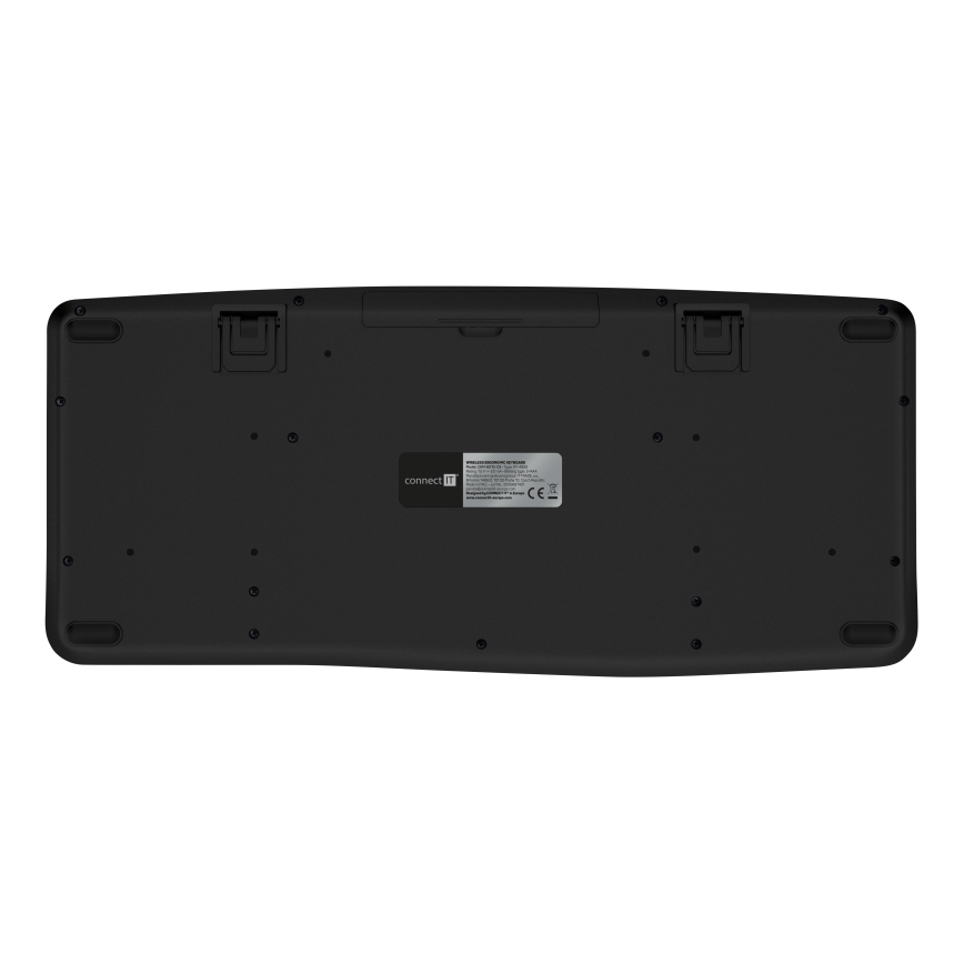 CONNECT IT CKM-6010-CS - Teclado e rato ergonómico sem fios 800/1200/1600/2400 DPI com localização CZ/SK 1xAA + 2xAAA preto