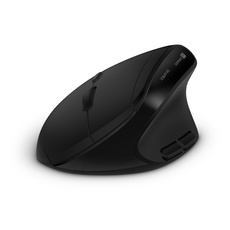 CONNECT IT CKM-6010-CS - Teclado e rato ergonómico sem fios 800/1200/1600/2400 DPI com localização CZ/SK 1xAA + 2xAAA preto