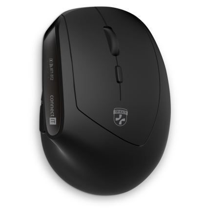 CONNECT IT CKM-6010-CS - Teclado e rato ergonómico sem fios 800/1200/1600/2400 DPI com localização CZ/SK 1xAA + 2xAAA preto