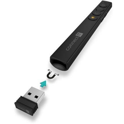 CONNECT IT CLP-2050-BK - Comando de apresentação sem fios com ponteiro laser 1xAAA
